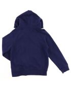 Sweat fin en Coton Hoody bleu marine