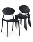 4 schwarze Stapelstühle Balagan - 43x49x81 cm