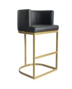 Chaise de bar Noellie Simili P.U. noire  - 55x53x100 cm