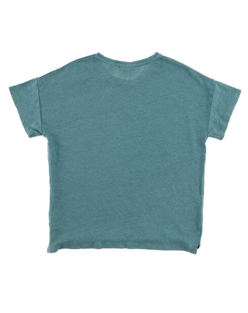 T-Shirt 100% Lin Teiki bleu lagon