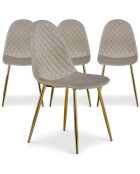 4 norwegische Stühle aus taupefarbenem Samt, 44 x 56,5 x 87,5 cm