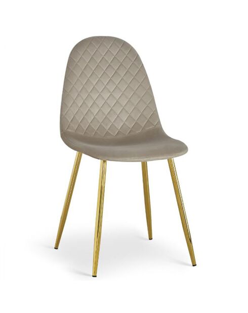 4 norwegische Stühle aus taupefarbenem Samt, 44 x 56,5 x 87,5 cm