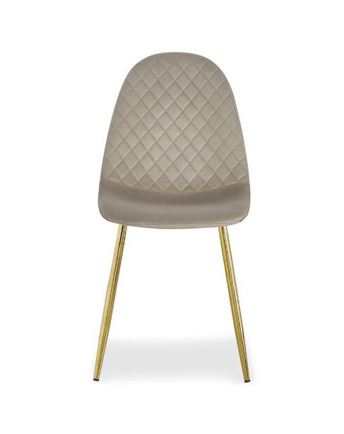 4 norwegische Stühle aus taupefarbenem Samt, 44 x 56,5 x 87,5 cm