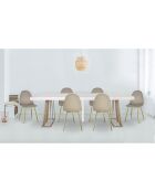 4 norwegische Stühle aus taupefarbenem Samt, 44 x 56,5 x 87,5 cm