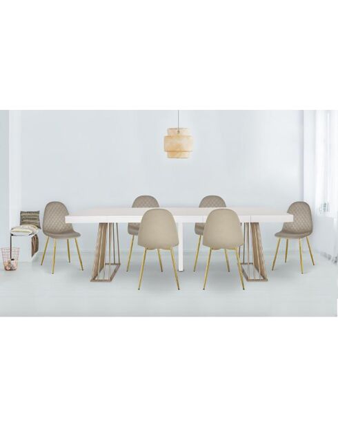 4 norwegische Stühle aus taupefarbenem Samt, 44 x 56,5 x 87,5 cm