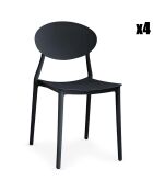 4 schwarze Stapelstühle Balagan - 43x49x81 cm