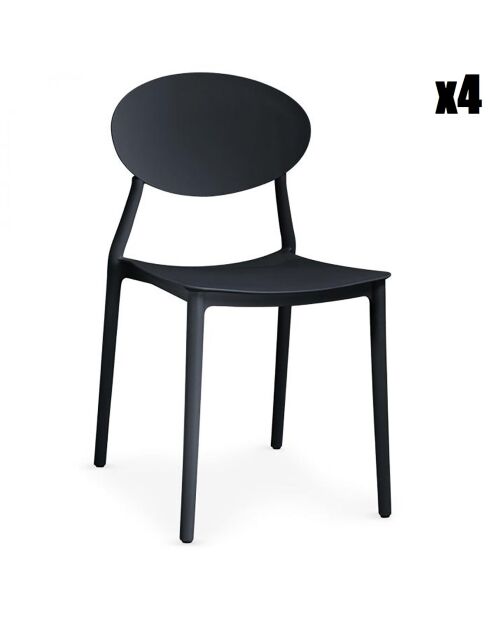 4 schwarze Stapelstühle Balagan - 43x49x81 cm