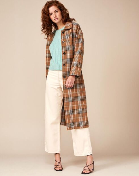 Abrigo Lyock de algodón y lana con estampado de camello