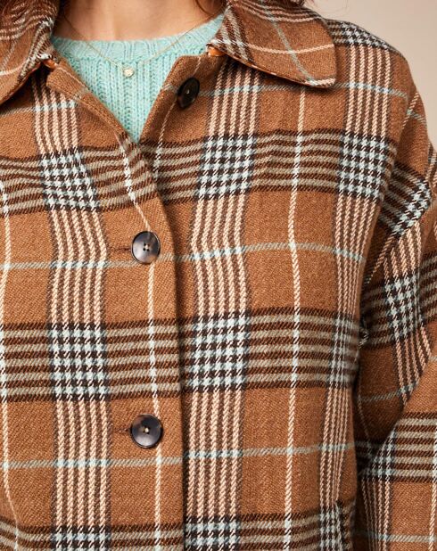 Abrigo Lyock de algodón y lana con estampado de camello