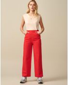 Pantalon large Painted rouge