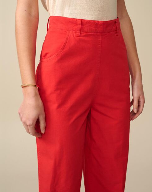 Pantalon large Painted rouge