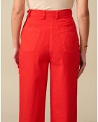 Pantalon large Painted rouge