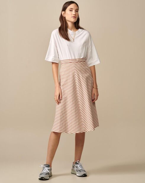 Appleby gestreifter Rock in ecru/beige