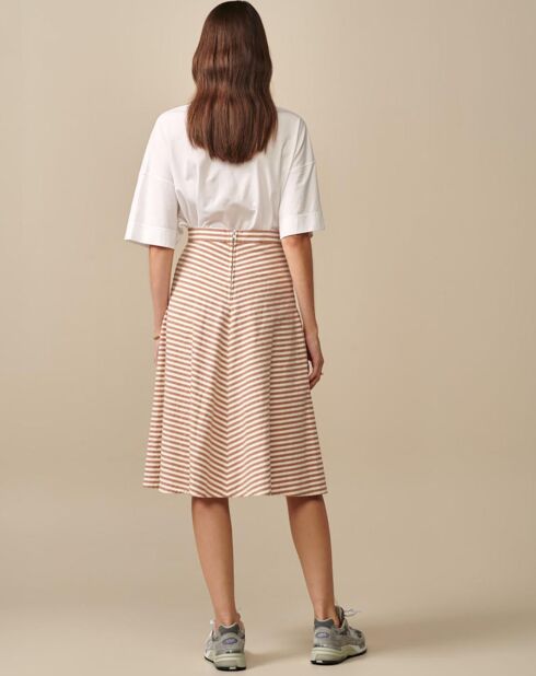 Appleby gestreifter Rock in ecru/beige