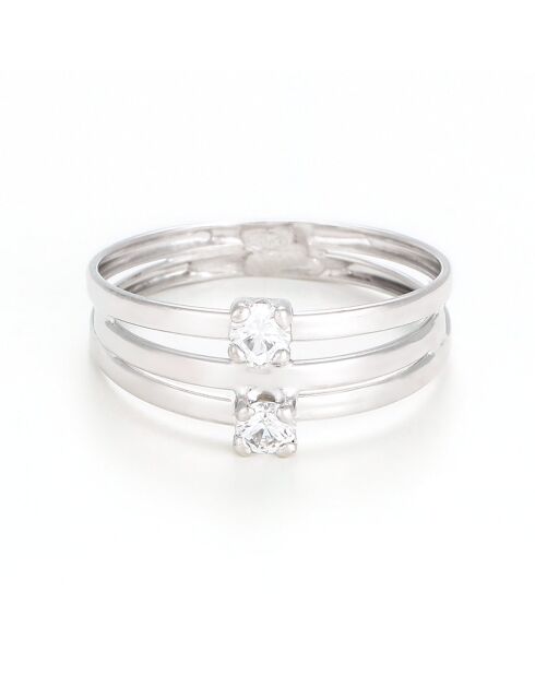 Bague Fline Zircone or blanc