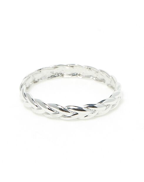 Bague Torsadée or blanc