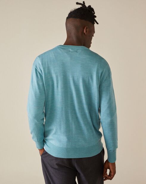 Pull 100% Laine Dillex bleu