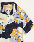 Chemise Faraway imprimée écru/marine