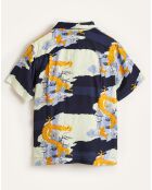 Chemise Faraway imprimée écru/marine