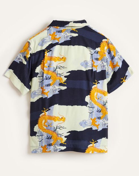 Chemise Faraway imprimée écru/marine