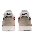 Baskets en Velours de Cuir Lyte Classic beige/blanc/rouge/bleu