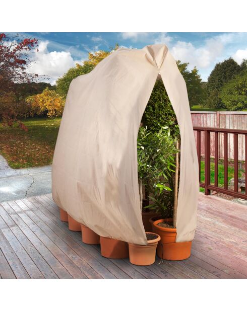 2 Housses d'hivernage pour plantes beiges - 120x180 cm