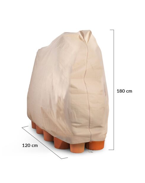 2 Housses d'hivernage pour plantes beiges - 120x180 cm