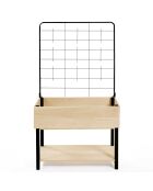 Jardinière sur pied avec treillis noir/beige - 80x60x140 cm