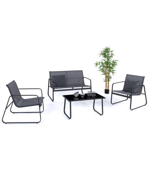 Salon de jardin 4 places gris