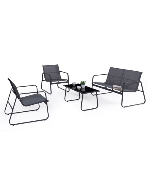 Salon de jardin 4 places gris