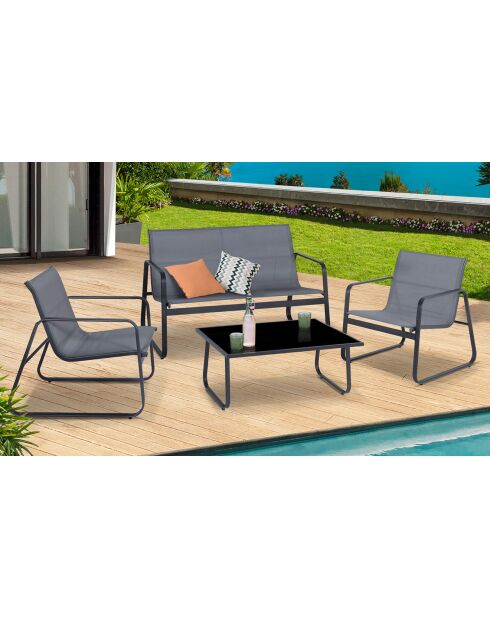 Salon de jardin 4 places gris