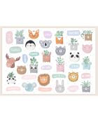 Papier peint animaux multicolore - 66x90 cm