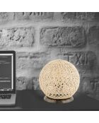 Lampe de table Balle en jute ecru - 25x25x23 cm