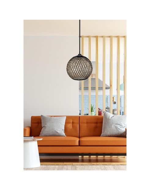 190 Jute-Kronleuchter braun/ecru/schwarz - D.24x22/55 cm