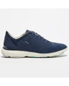 Sneakers en Velours de Cuir Nebula bleu marine