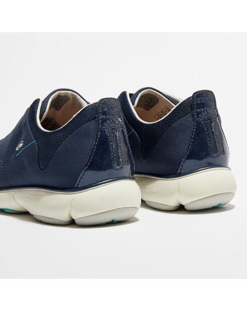 Sneakers en Velours de Cuir Nebula bleu marine