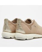 Sneakers en Velours de Cuir Nebula taupe pâle