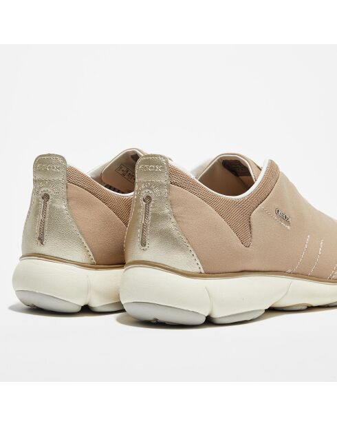 Sneakers en Velours de Cuir Nebula taupe pâle