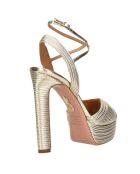 Sandales en Cuir Caprice platine - Talon 13 cm