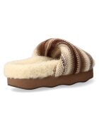 Chaussons en Laine Wavy marron/beige - Talon 5 cm