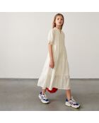 Robe longue Pattie en Coton à motif irisé écrue