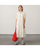 Robe longue Pattie en Coton à motif irisé écrue
