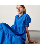 Robe longue Pattie en Coton bleue