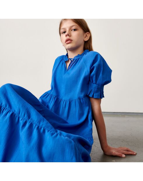 Robe longue Pattie en Coton bleue