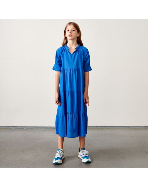 Robe longue Pattie en Coton bleue