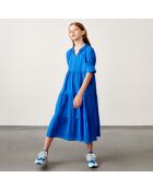 Robe longue Pattie en Coton bleue