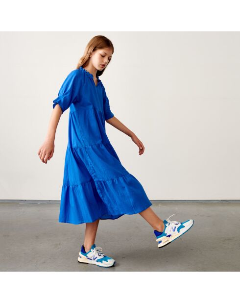 Robe longue Pattie en Coton bleue