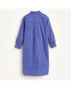 Robe chemise Atlas en Coton à carreaux bleue