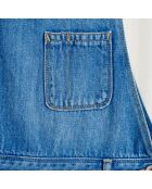 Salopette short Pepina en Toile de coton bleu denim