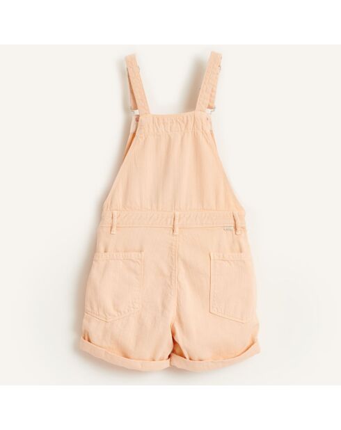 Kurzer Overall Pepina aus lachsfarbenem Baumwollsegeltuch